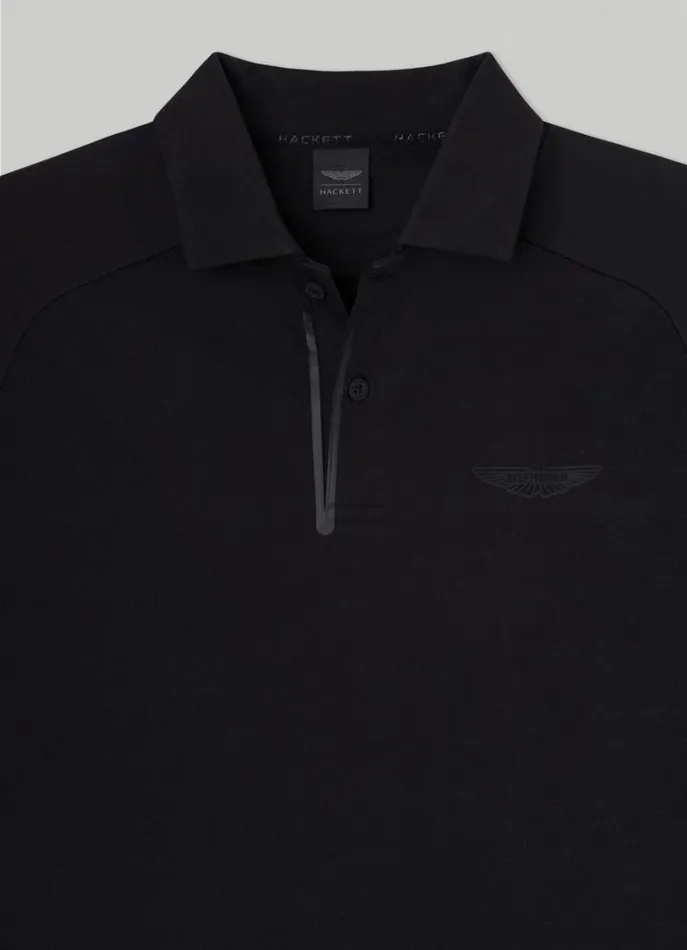 Men Polo Shirts Hackett London Aston Martin Slim Fit Polo Black