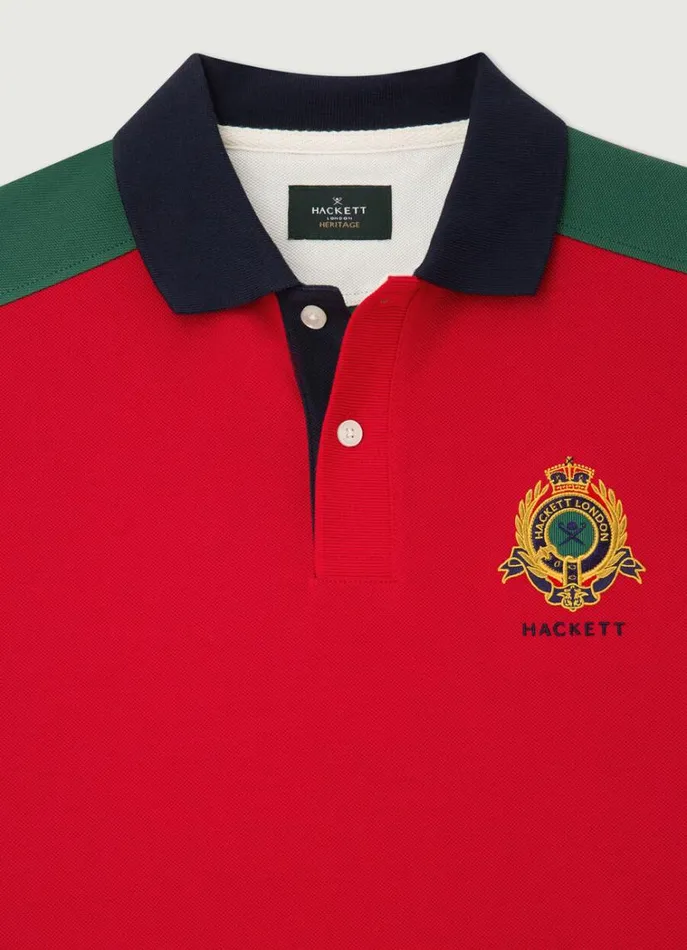 Men Polo Shirts Hackett London Classic Fit Heritage Polo Red