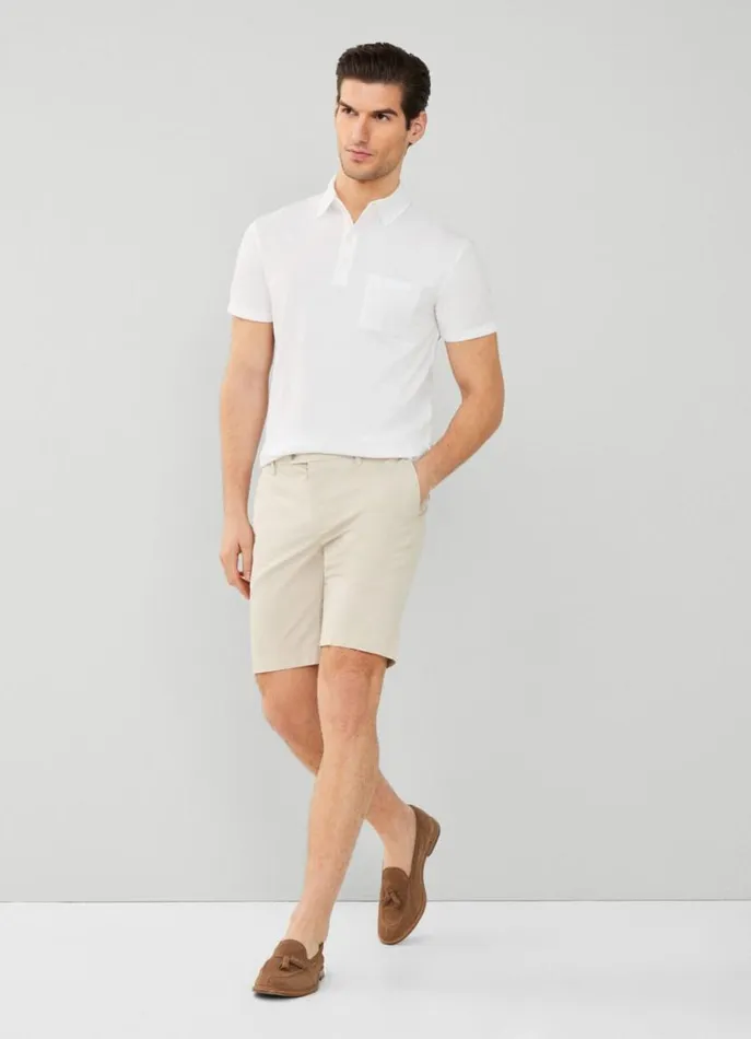 Men Polo Shirts Hackett London Classic Fit Knit Polo White