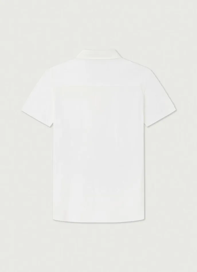 Men Polo Shirts Hackett London Classic Fit Knit Polo White