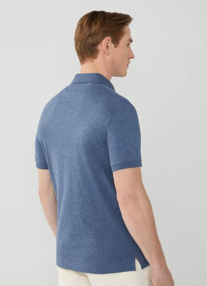 Men Polo Shirts Hackett London Classic Fit Polo Shadow Blue