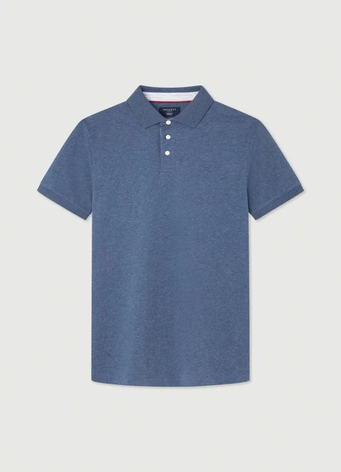 Men Polo Shirts Hackett London Classic Fit Polo Shadow Blue