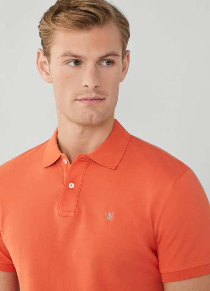 Men Polo Shirts Hackett London Slim Fit Pique Polo Shirt Mandarin Orange