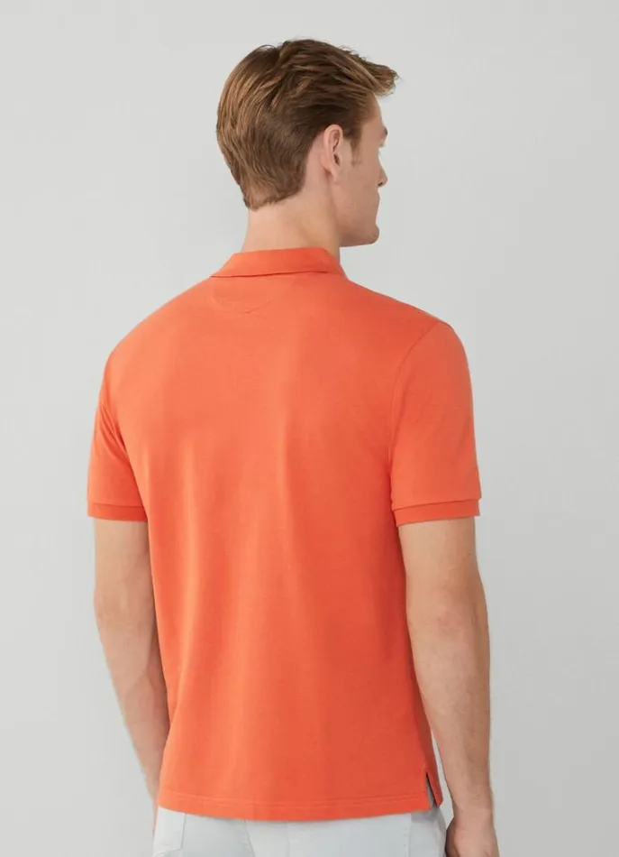 Men Polo Shirts Hackett London Slim Fit Pique Polo Shirt Mandarin Orange