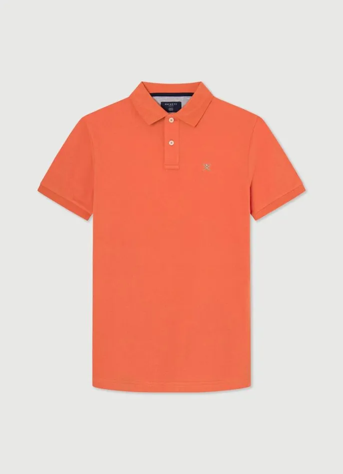 Men Polo Shirts Hackett London Slim Fit Pique Polo Shirt Mandarin Orange