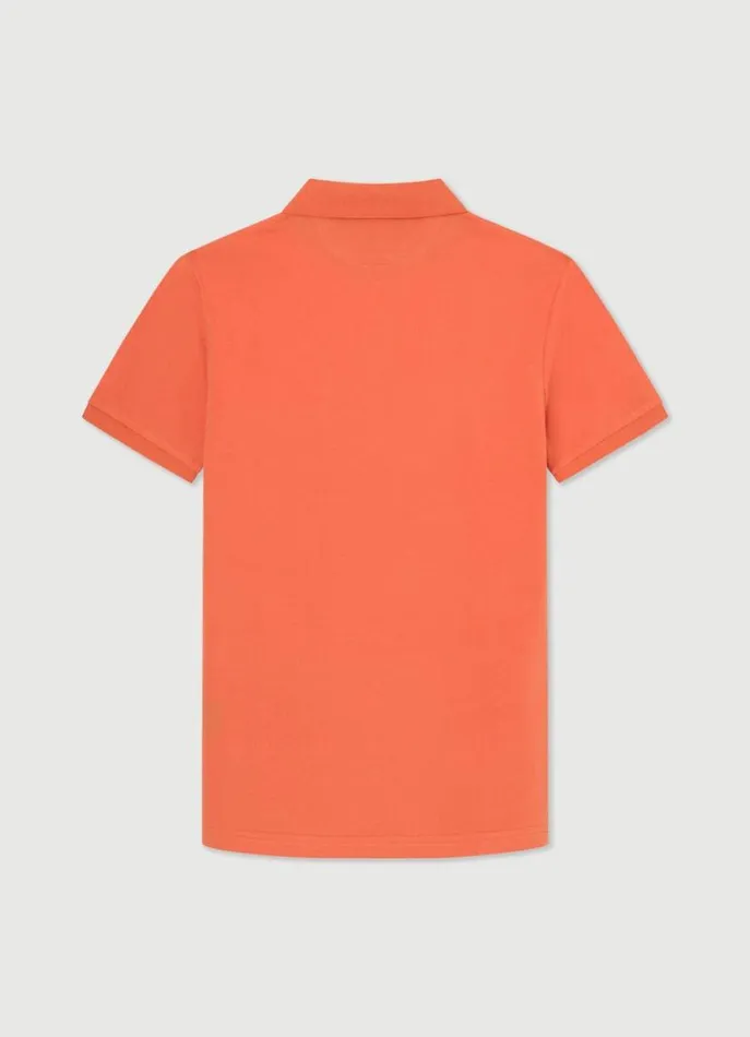 Men Polo Shirts Hackett London Slim Fit Pique Polo Shirt Mandarin Orange