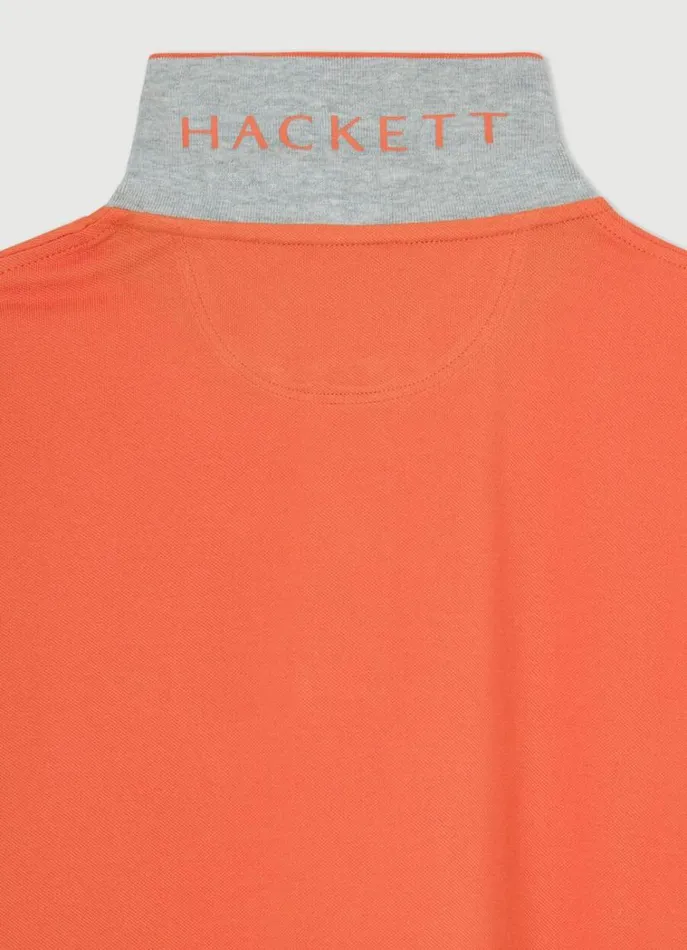 Men Polo Shirts Hackett London Slim Fit Pique Polo Shirt Mandarin Orange