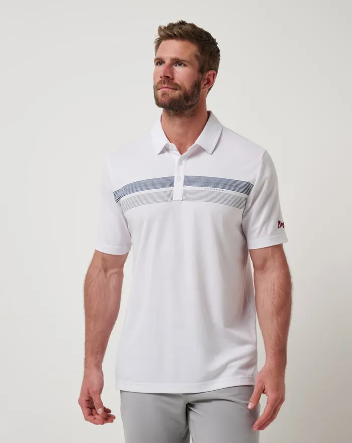 Men Polos TravisMathew ATLANTA BRAVES TOP RECRUIT POLO White