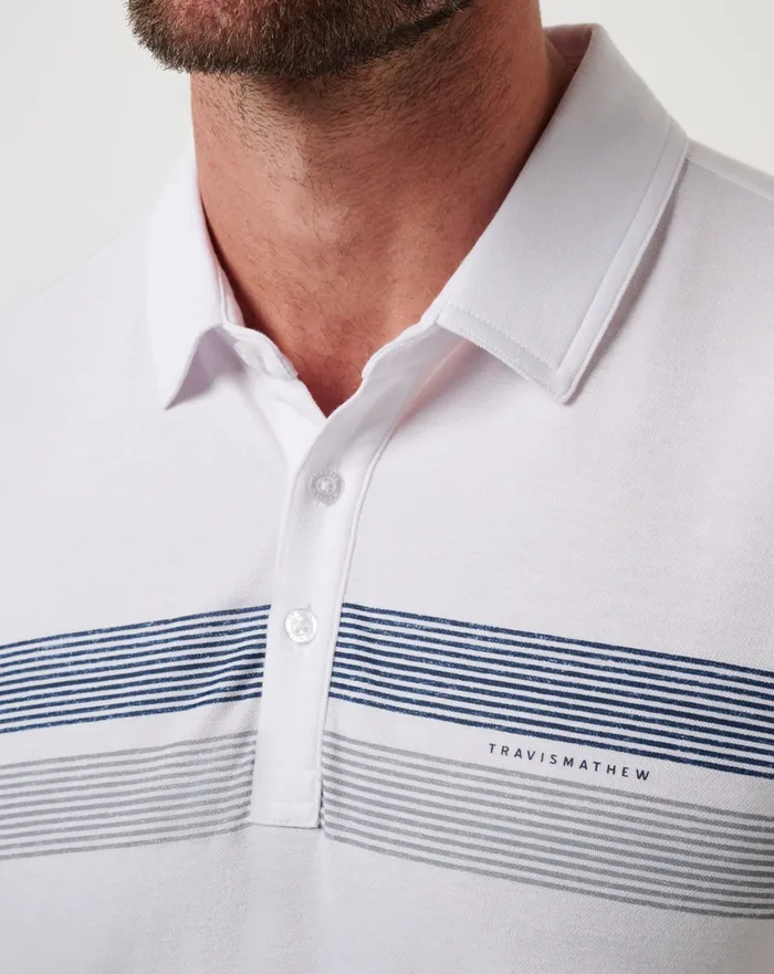 Men Polos TravisMathew ATLANTA BRAVES TOP RECRUIT POLO White