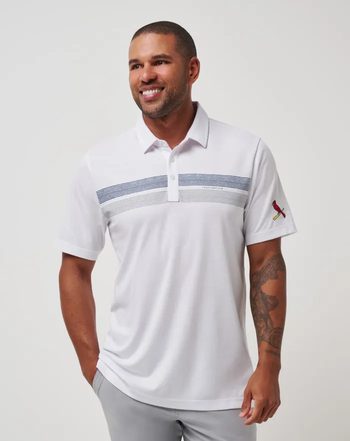 Men Polos TravisMathew ST LOUIS CARDINALS TOP RECRUIT POLO White