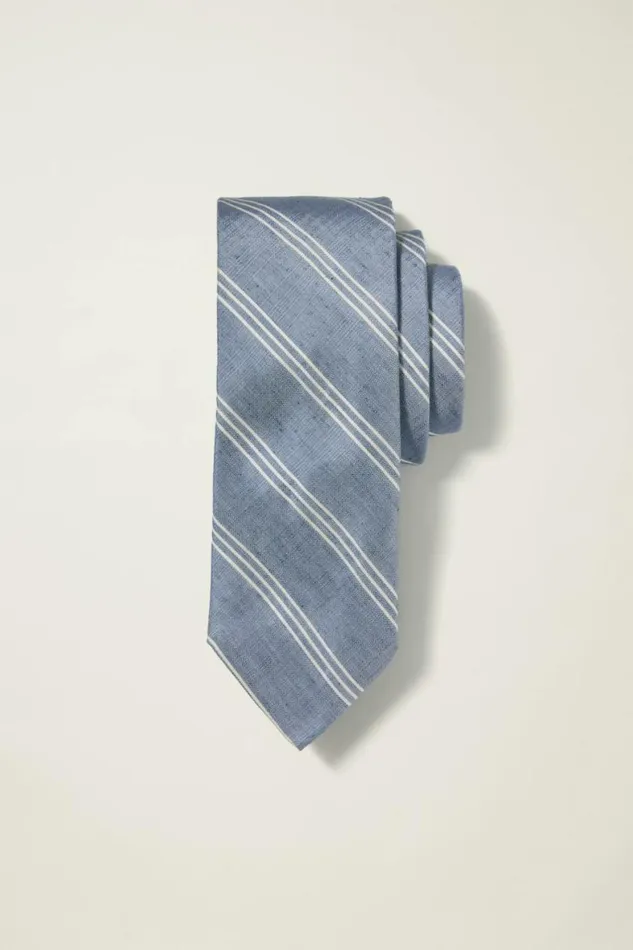 Men Premium Necktie Blue Chambray Stripe Bonobos Ties and Pocket Squares