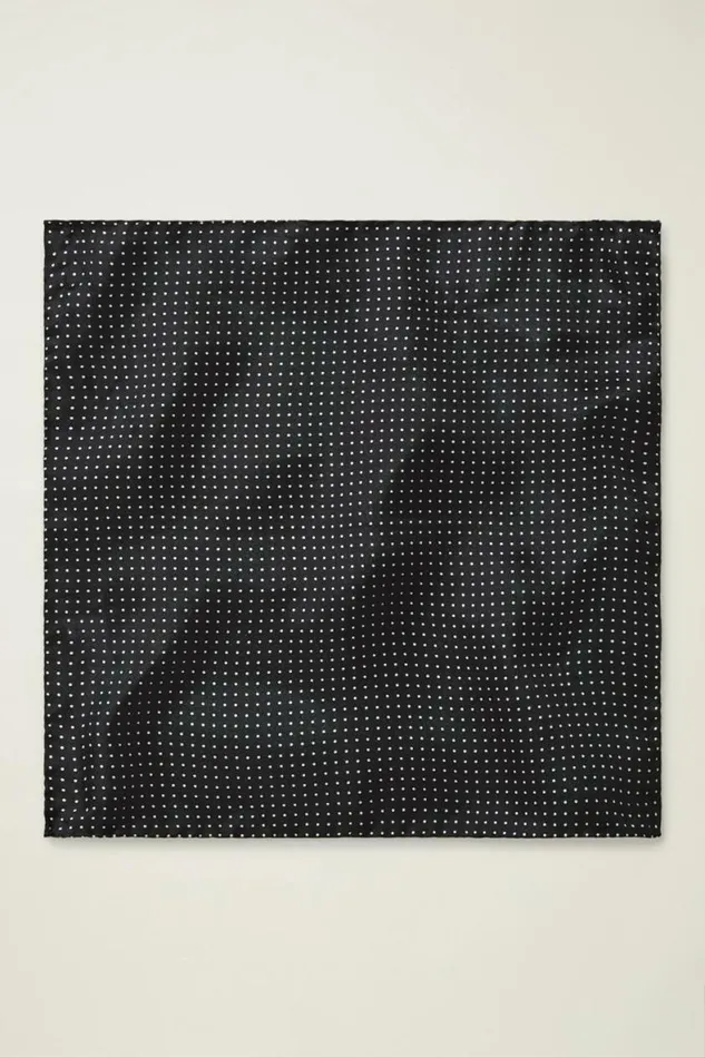 Men Premium Pocket Square Black Dots Silk Bonobos Ties and Pocket Squares