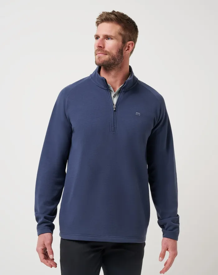 Men Quarter Zips TravisMathew UPGRADED QUARTER ZIP Navy