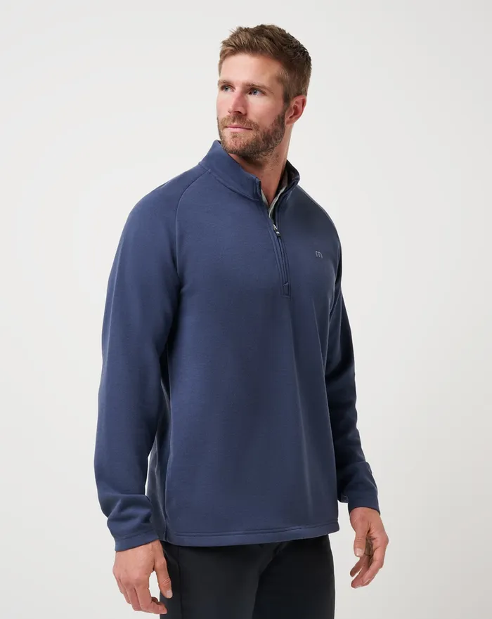 Men Quarter Zips TravisMathew UPGRADED QUARTER ZIP Navy