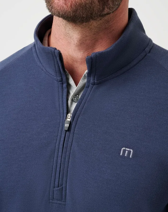 Men Quarter Zips TravisMathew UPGRADED QUARTER ZIP Navy