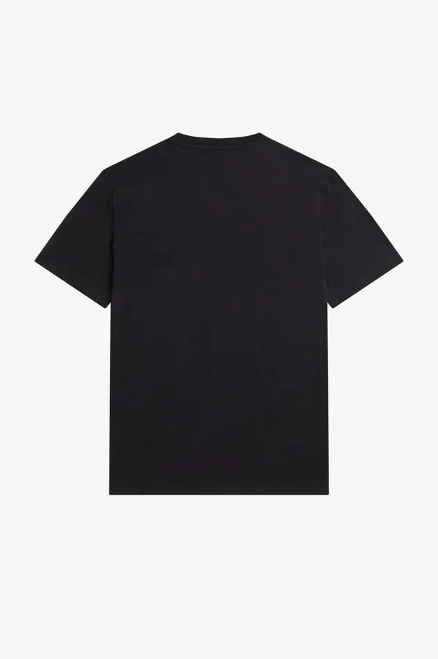 Men Raf SimonsEnamel Pin TShirt Black Fred Perry TShirts