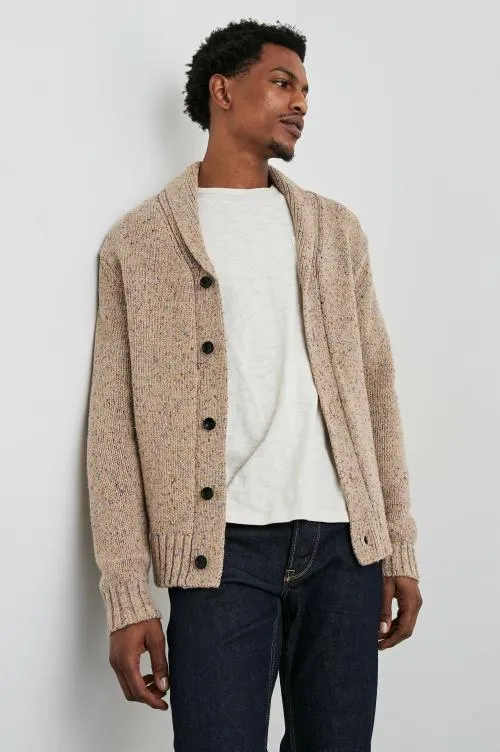 Men Rails Sweaters Corden Cardigan Oatmeal Speckle