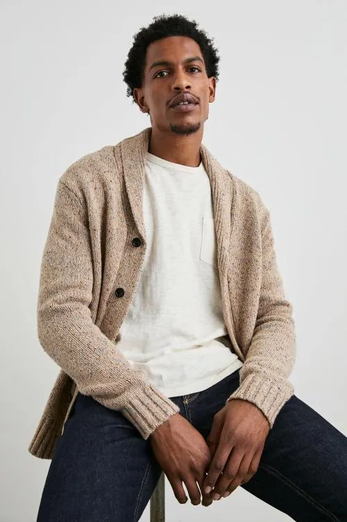 Men Rails Sweaters Corden Cardigan Oatmeal Speckle Men Rails Sweaters Corden Cardigan Oatmeal Speckle