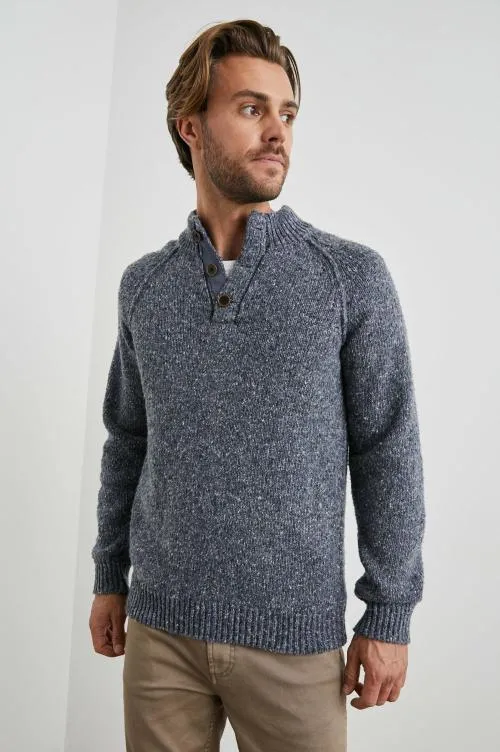 Men Rails Sweaters Harding Sweater Blue Nep