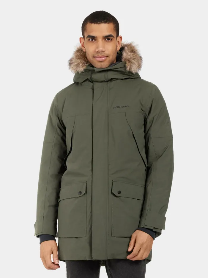 Men Rick Parka Deep Green Didriksons Autumn Jackets