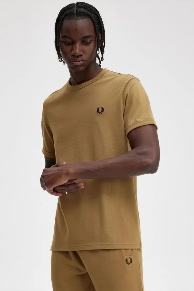 Men Ringer TShirt Shaded Stone Fred Perry TShirts