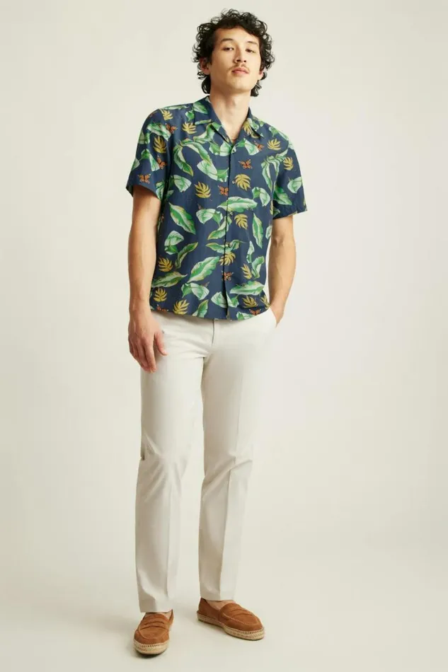 Men Riviera Cabana Shirt Navy Butterfly Garden Bonobos Short Sleeve Shirts