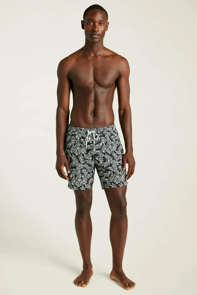 Men Riviera Recycled Swim Trunks Black Pineapple Palooza Bonobos Swim Trunks