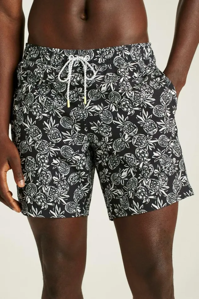 Men Riviera Recycled Swim Trunks Black Pineapple Palooza Bonobos Swim Trunks