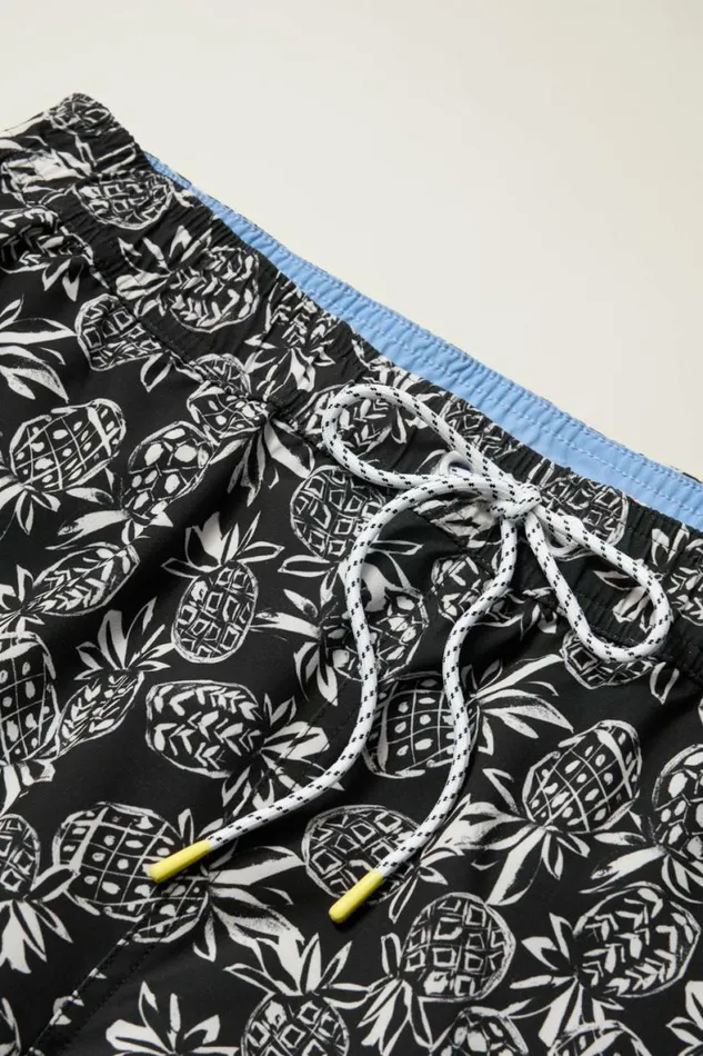 Men Riviera Recycled Swim Trunks Black Pineapple Palooza Bonobos Swim Trunks