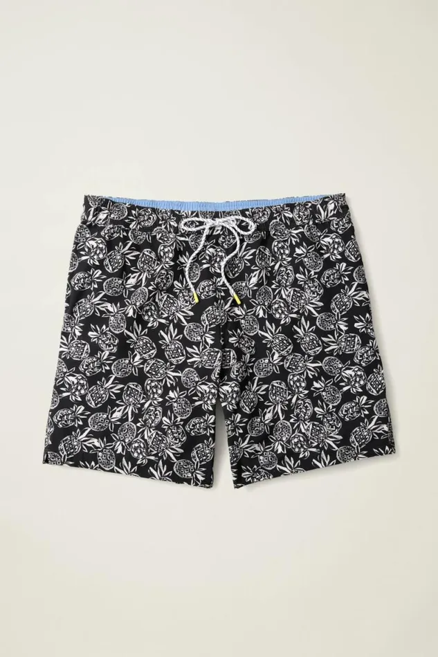 Men Riviera Recycled Swim Trunks Black Pineapple Palooza Bonobos Swim Trunks