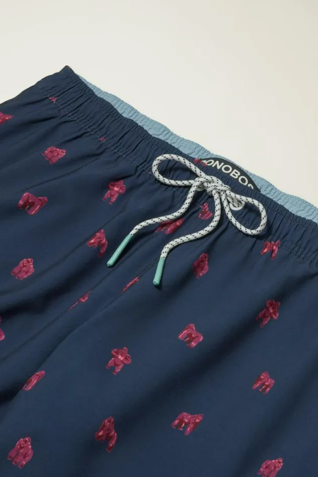 Men Riviera Recycled Swim Trunks Gorillas Bonobos Swim Trunks