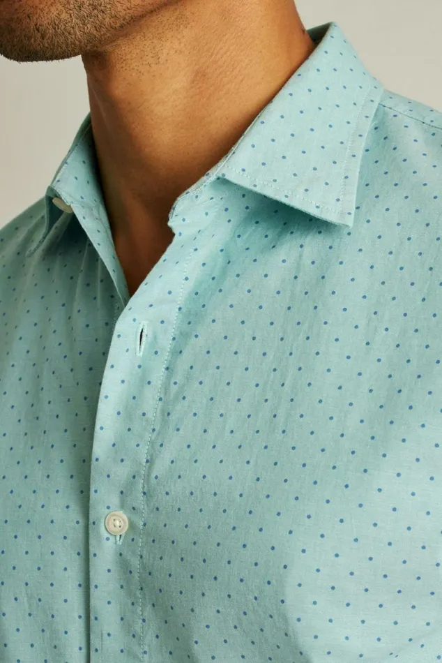 Men Riviera Short Sleeve Shirt High Tide Blue Dot Bonobos Short Sleeve Shirts