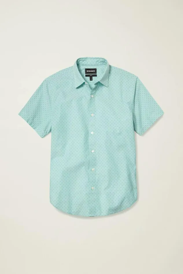 Men Riviera Short Sleeve Shirt High Tide Blue Dot Bonobos Short Sleeve Shirts
