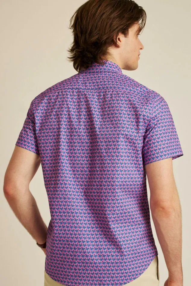 Men Riviera Short Sleeve Shirt Pink Flamingo Frenzy Bonobos Short Sleeve Shirts
