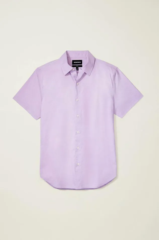 Men Riviera Short Sleeve Shirt Purple Micro Geo Bonobos Short Sleeve Shirts