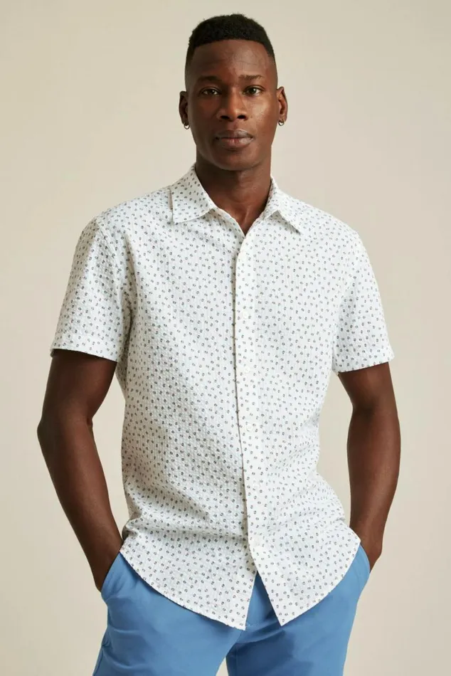 Men Riviera Short Sleeve Shirt Seersucker Beach Balls Bonobos Short Sleeve Shirts