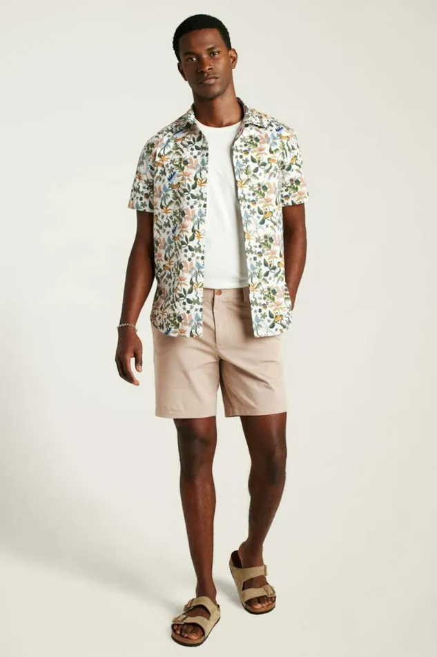 Men Riviera Short Sleeve Shirt White Toucan Paradise Bonobos Short Sleeve Shirts Men Riviera Short Sleeve Shirt White Toucan Paradise Bonobos Short Sleeve Shirts