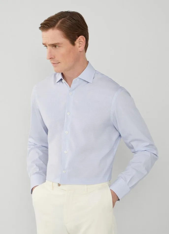 Men Shirts Hackett London Classic Fit Checked Shirt Navywhite