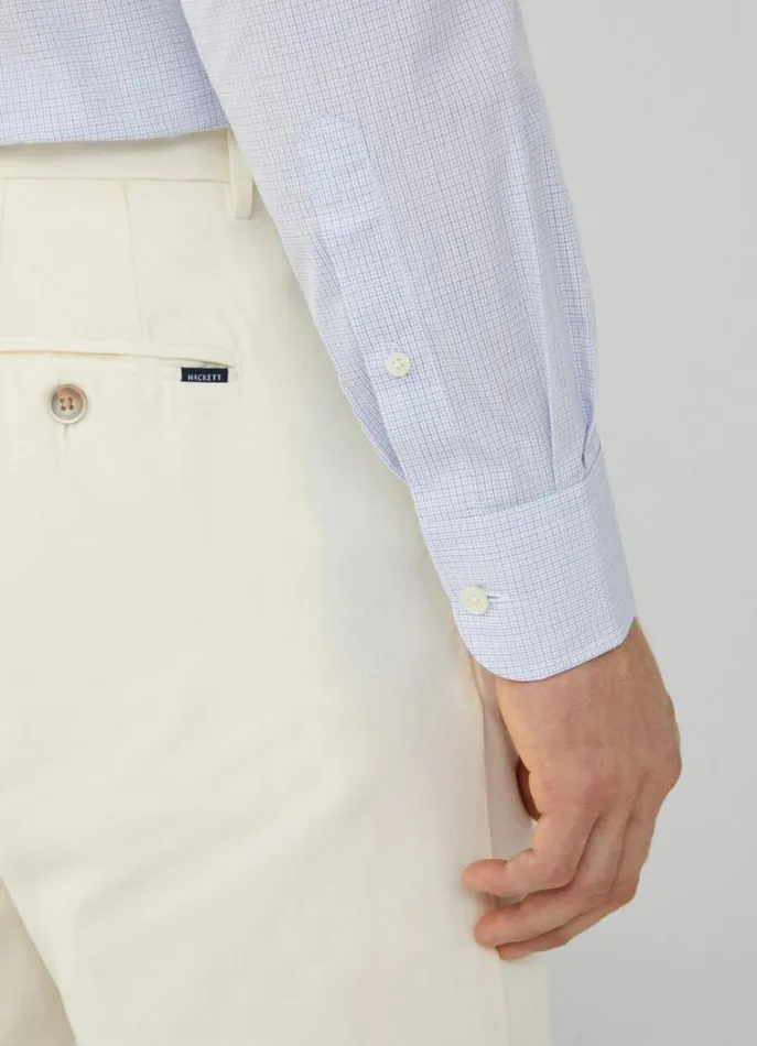 Men Shirts Hackett London Classic Fit Checked Shirt Navywhite