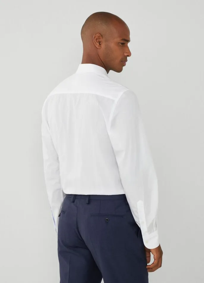 Men Shirts Hackett London Classic Fit Poplin Shirt White