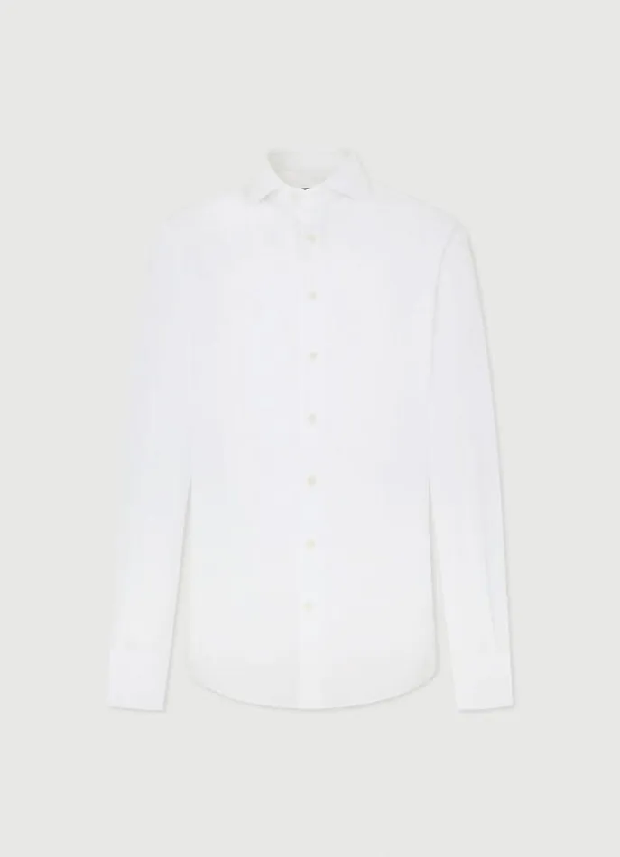 Men Shirts Hackett London Classic Fit Poplin Shirt White
