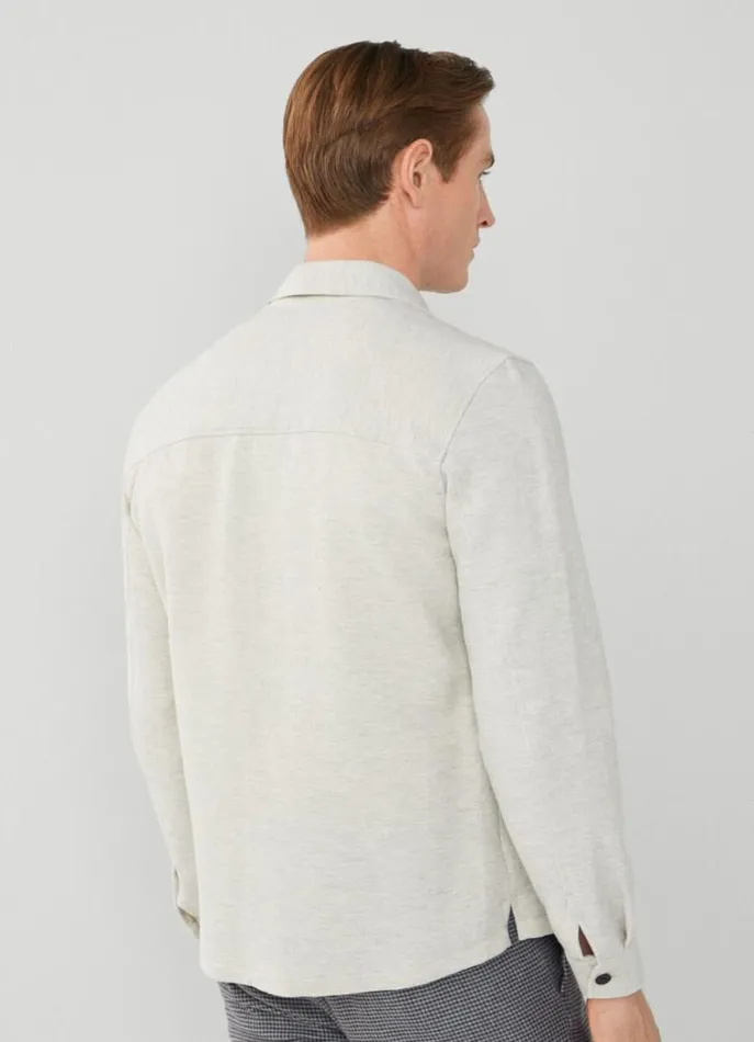 Men Shirts Hackett London Cotton Overshirt Grey