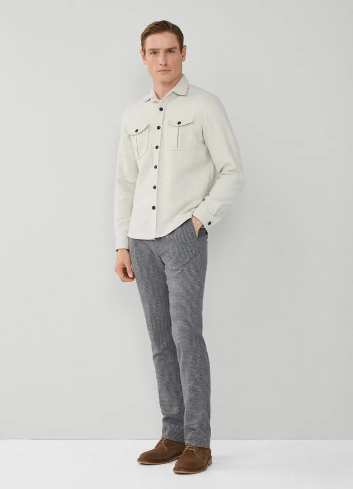 Men Shirts Hackett London Cotton Overshirt Grey