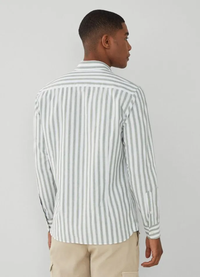 Men Shirts Hackett London Slim Fit Striped Shirt Greenwhite