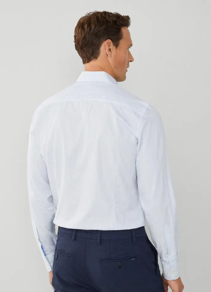 Men Shirts Hackett London Slim Fit Striped Shirt Whiteblue