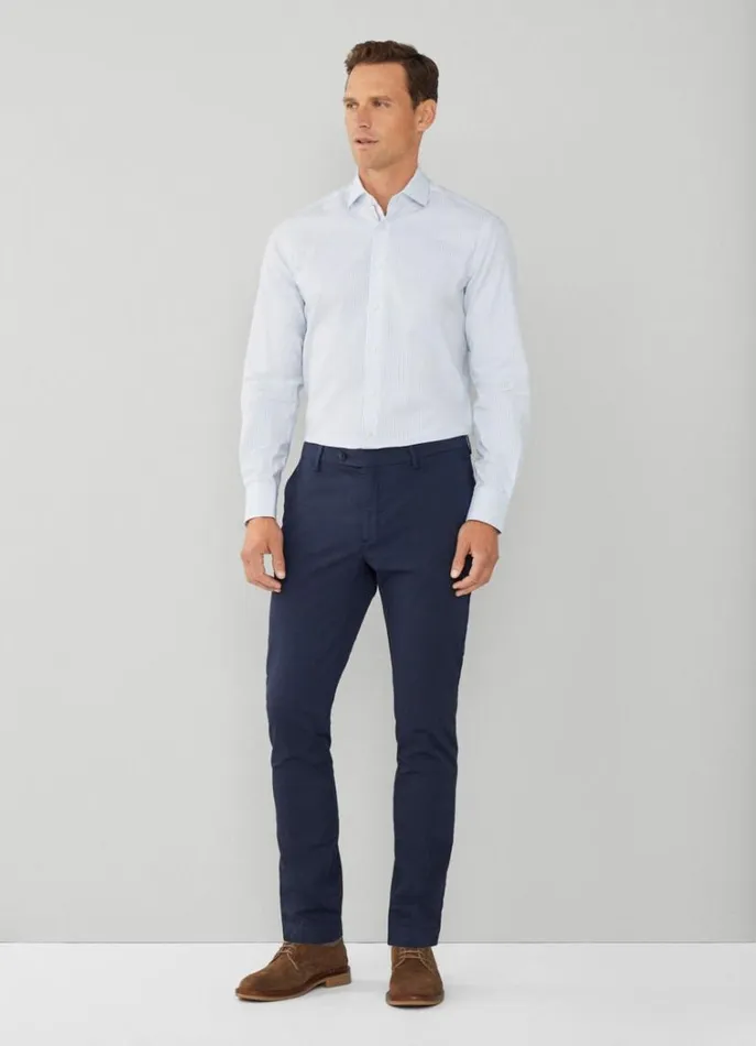 Men Shirts Hackett London Slim Fit Striped Shirt Whiteblue
