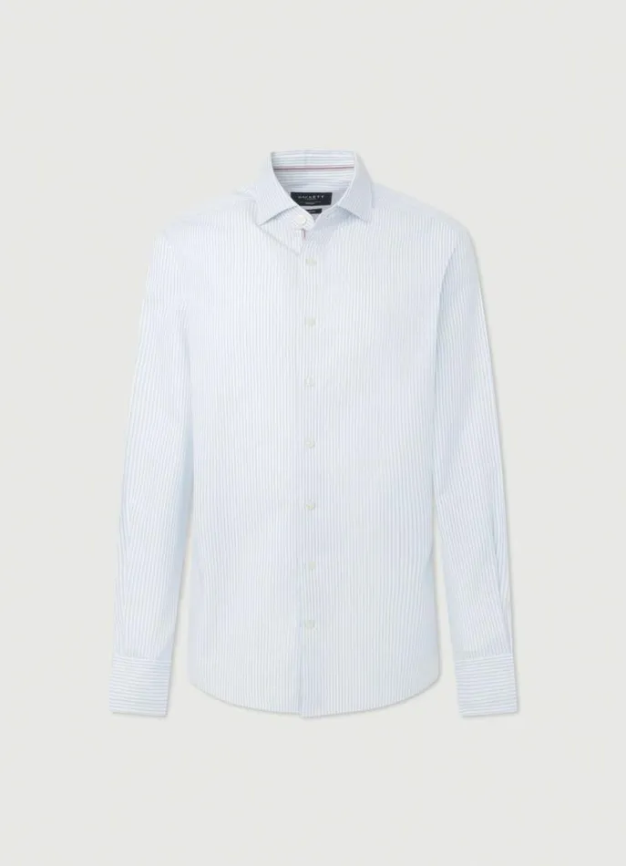 Men Shirts Hackett London Slim Fit Striped Shirt Whiteblue