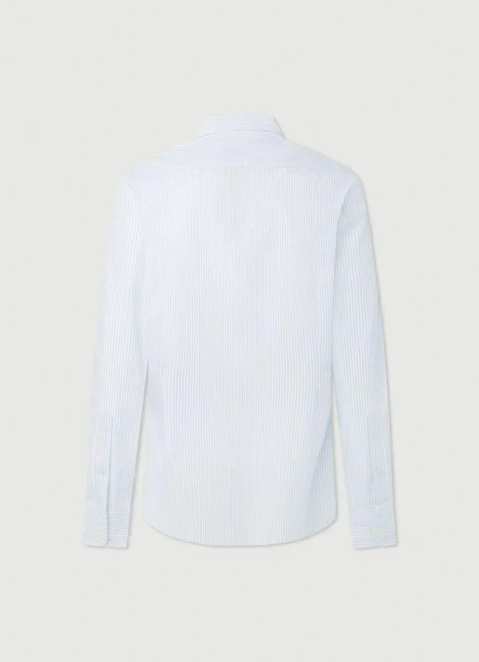 Men Shirts Hackett London Slim Fit Striped Shirt Whiteblue