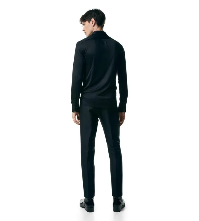 Men Shirts Tom Ford Pure Silk Shine Jersey Shirt Black Men Shirts Tom Ford Pure Silk Shine Jersey Shirt Black