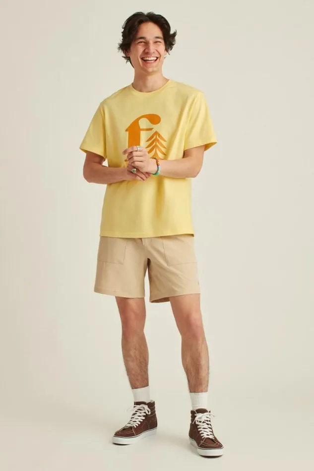 Men Short Sleeve Logo Tee Soft Yellow Logo Bonobos Short Sleeve Tees